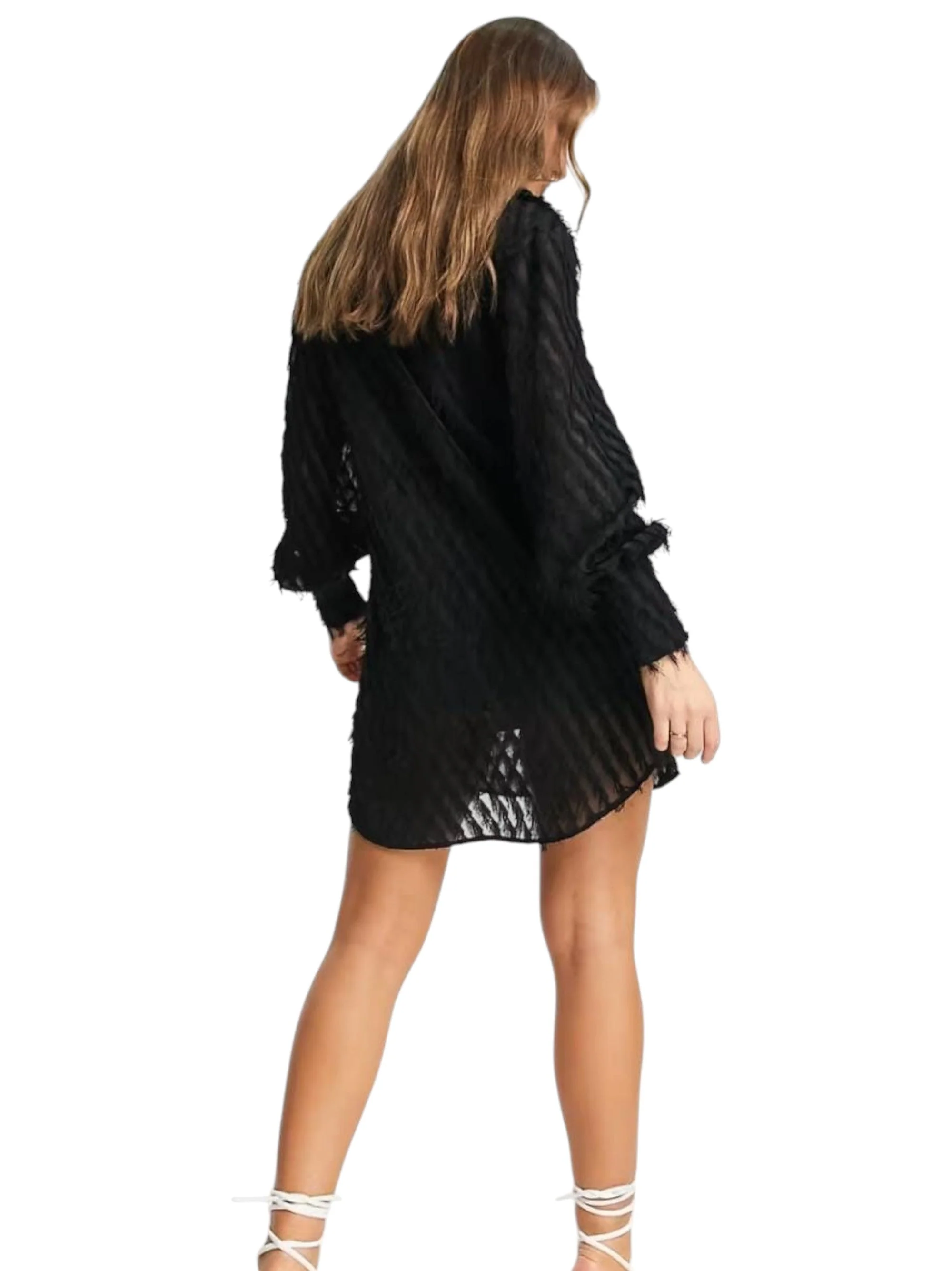 Women's Textured Dress,Black - Image 2
