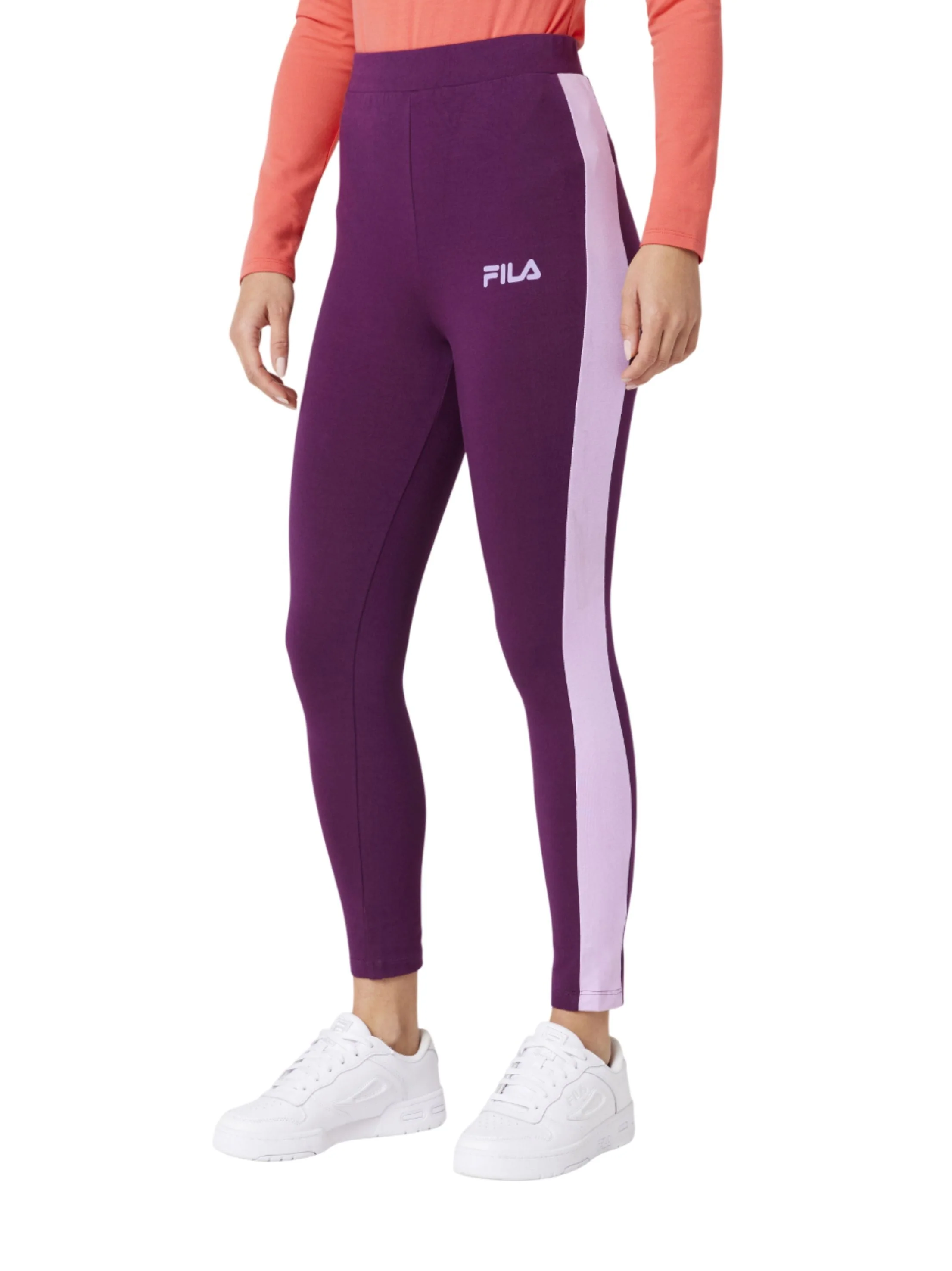 Women's Striped Side Legging,Mauve
