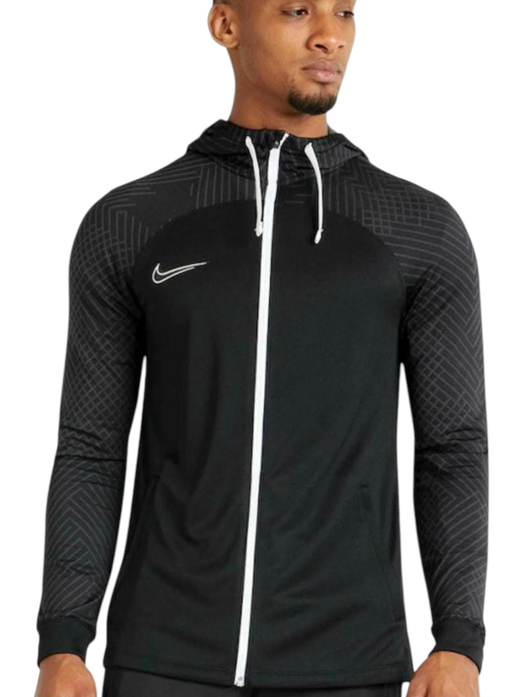 Men's Plaid Hoodie,Black