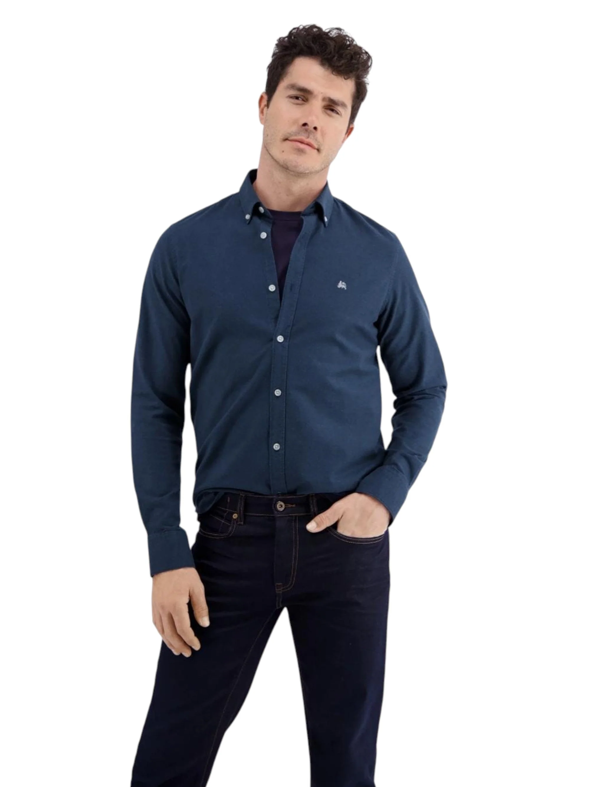 Men's Plain Dress Shirt,Navy
