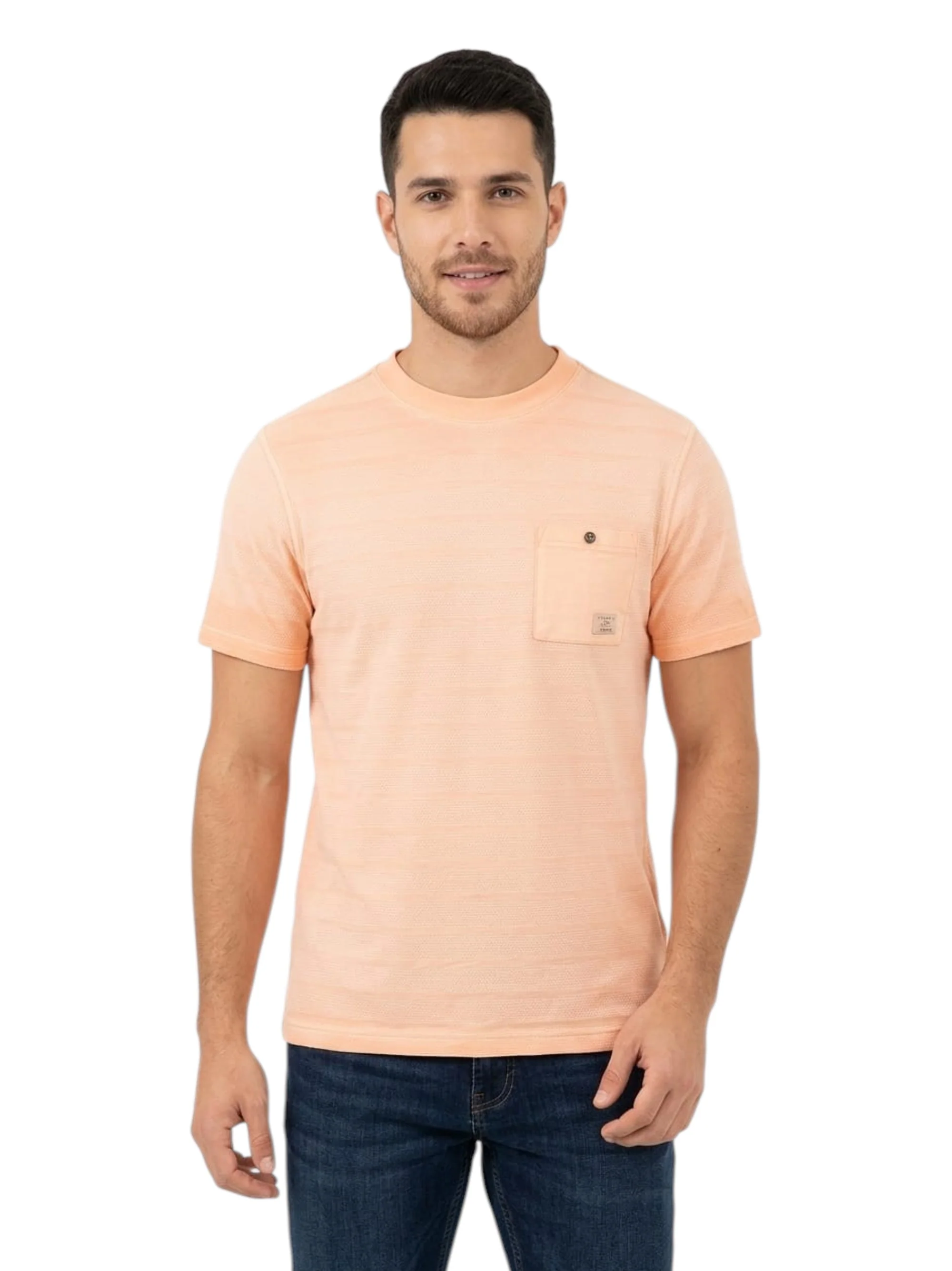 Men's Textured Top,Apricot